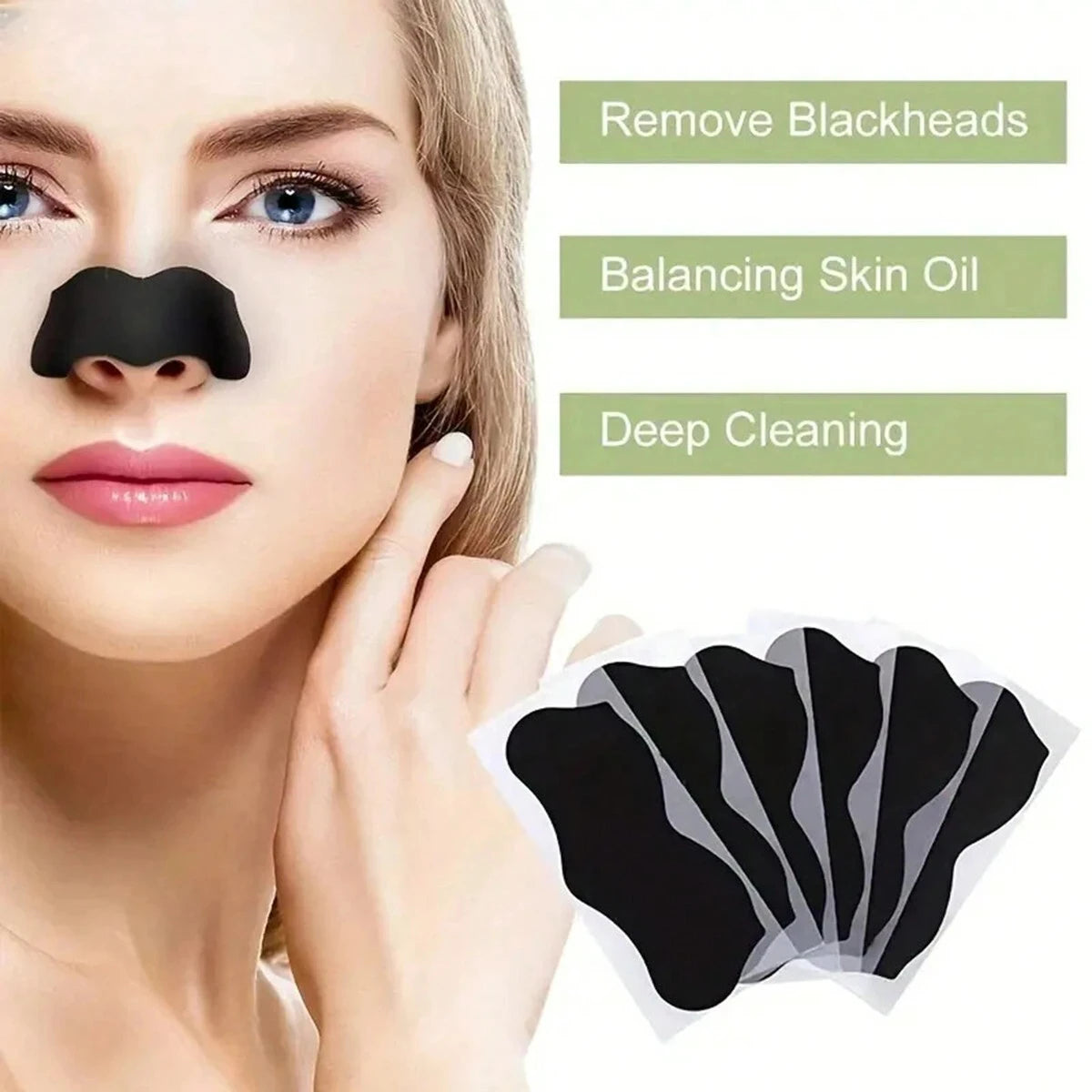 10 PC/50 PC100 PC Blackhead Nose Patch, Deep Cleansing Nose Patch, Shrink Nose Pores To Remove Blackheads, Smooth Skin Facial Ca