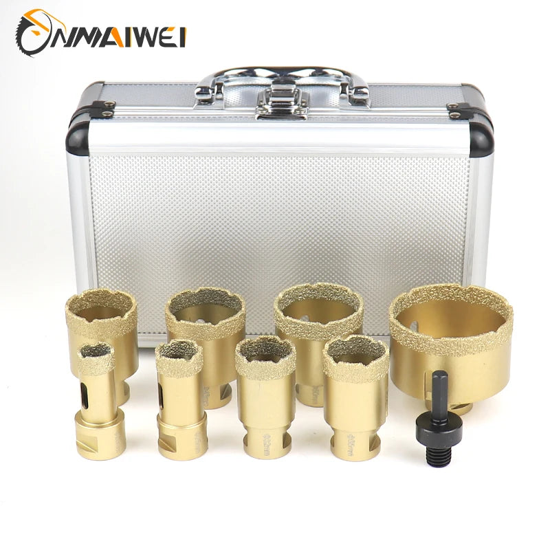 M14 Diamond Core Bit Set For Stone Granite Glass Marble Angle Grinder Bit Porcelain Tiles Crowns Set Matel Crowns 9PCS