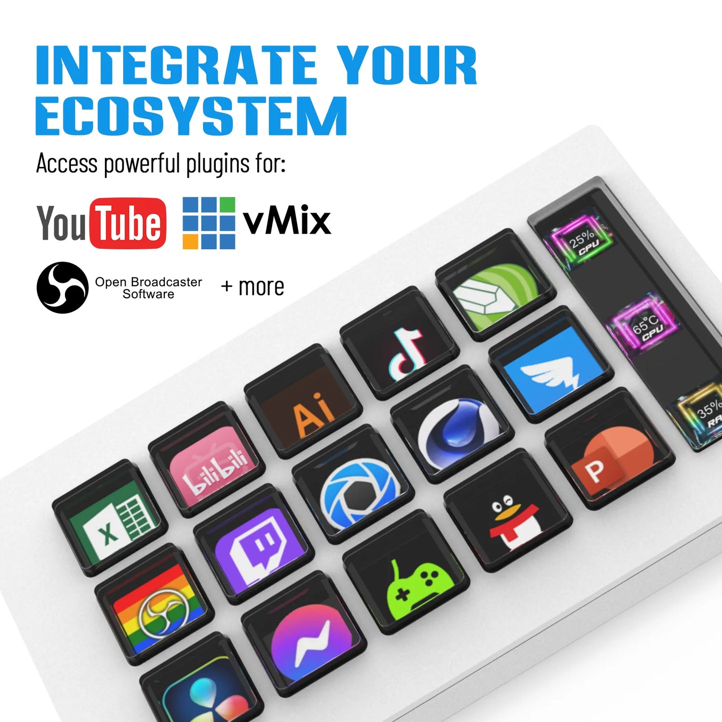StreamDeck Mini Visual Keyboard Live Content Creation Controller Custom Button LCD Button 15Keys For Windows/MacOS Kryboard Gift