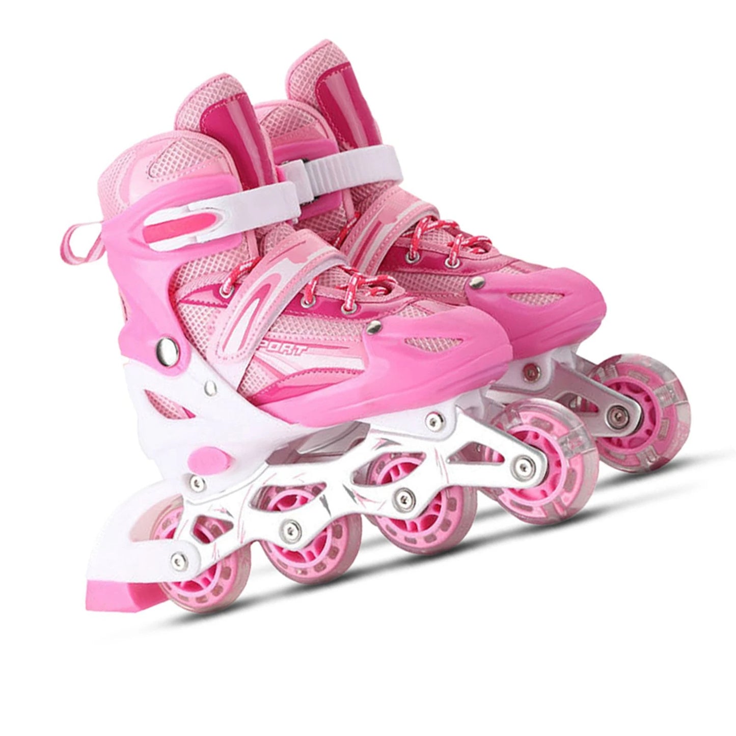 Adjustable Illuminating Inline Skates with Light Up Wheels for Kids and Adults for Girls and Boys Men and Women