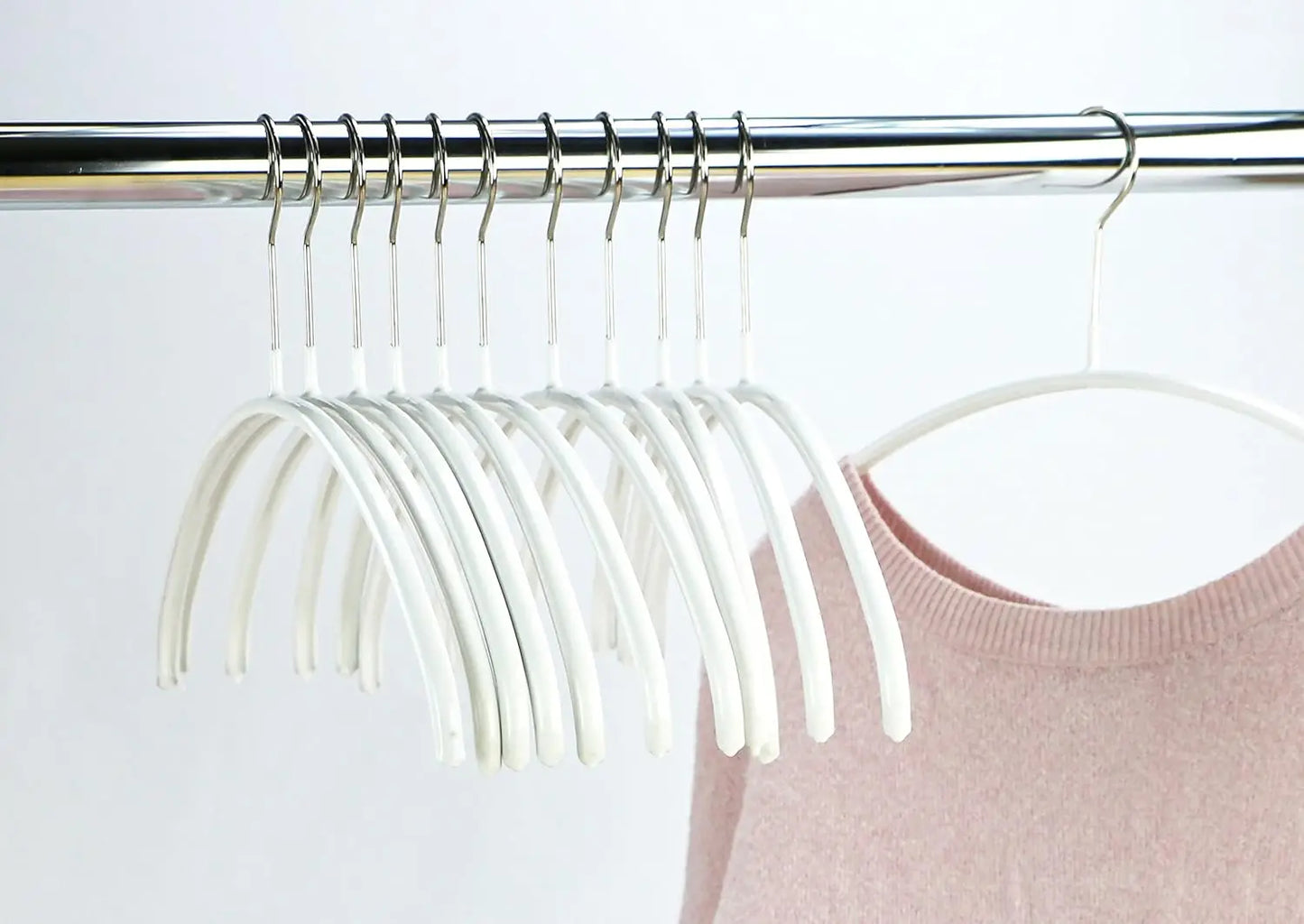 10-50 PCS Non-Slip Space Saving Clothes Hangers Durable Sturdy Contour Metal Shirt Clothes Hangers Suitable for Coat Jacket Suit