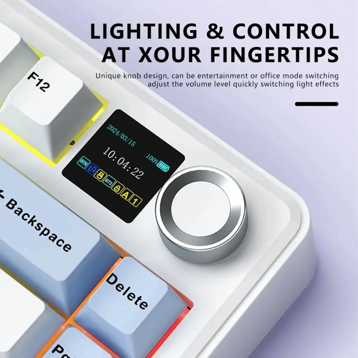 AULA F75 MAX Gaming Keyboard Three-mode connection 75% Layout Gasket Structure Hot-Swap RGB E-sports Keyboard Game Accessories
