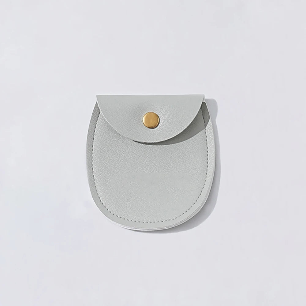 50Pcs Bulk Purple PU Leather Gold Button Snap Pouch Wedding Earring Ring Storage Party Gift Display Travel Packaging Bags