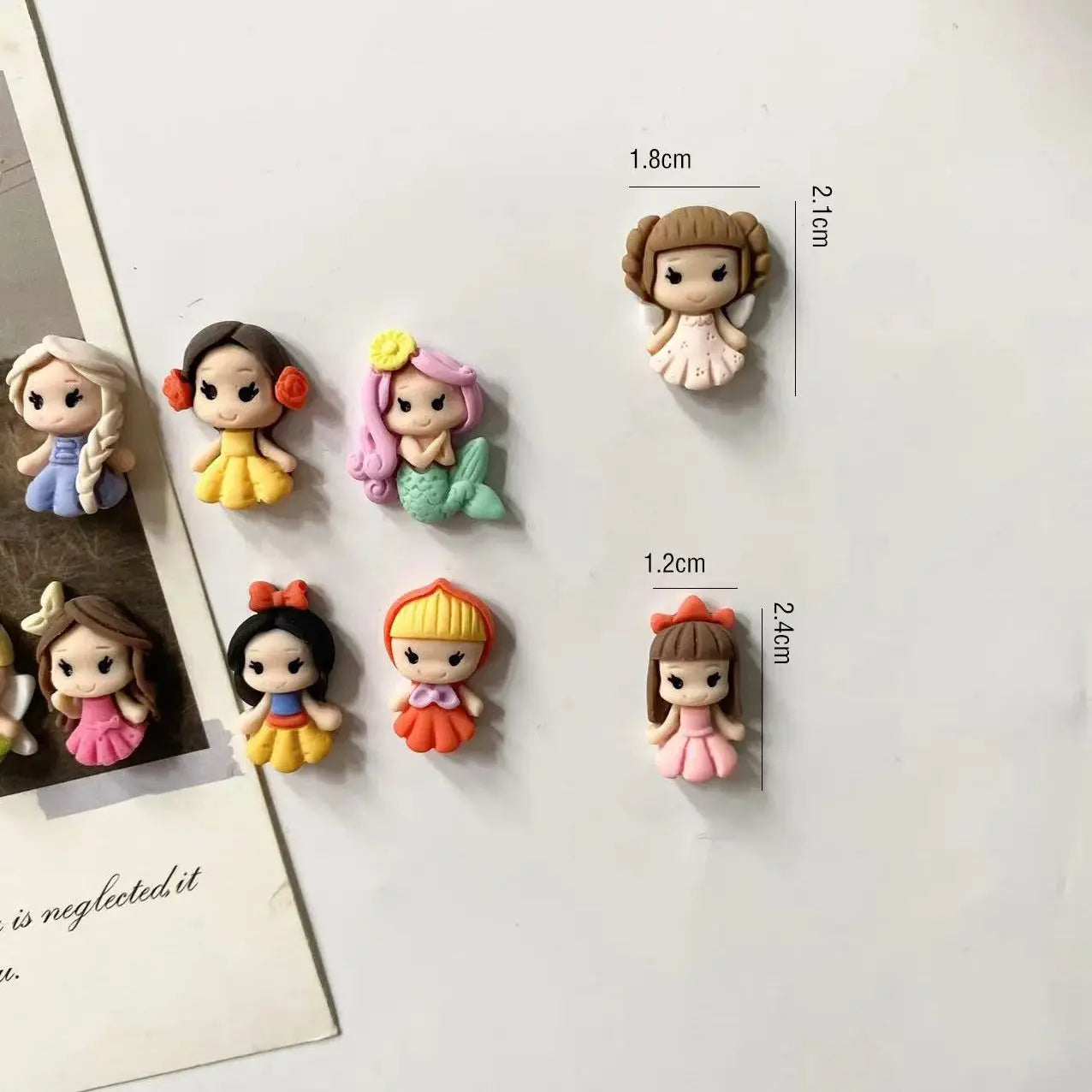 10Pcs Mini Princess Refrigerator Stickers Resin Magnets Photo Message Fixed Magnets Cute Magnet Decoration