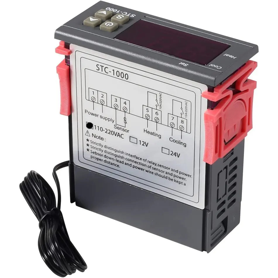 STC-1000 Digital LED Temperature Controller Centigrade Thermostat Heating Cooling 2 Relays Output NTC Sensor Probe AC 110-220v