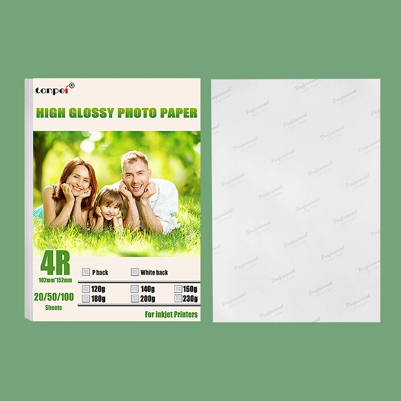 Multi Specification High Gloss Photo Paper 3R 4R 5R A4 Photo Printing Paper Inkjet Printer 180G Glossy Single-Sided Photo Paper