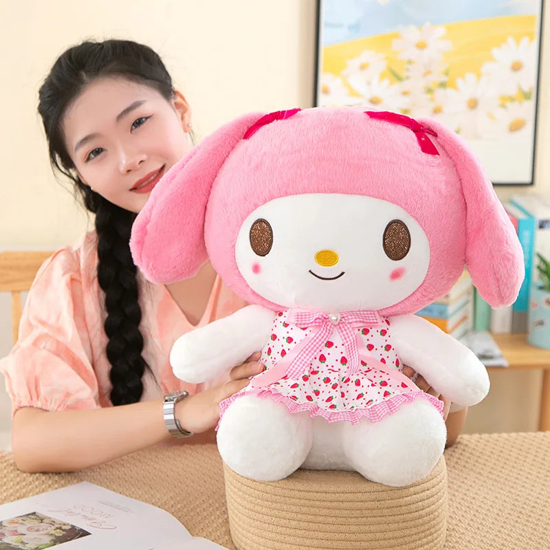 Sanrio Kuromi Hello Kitty My Melody Cute Cinnamoroll Pillow Plush Toys Plushie Keychain Stuffed Doll for Kids Christmas Gifts