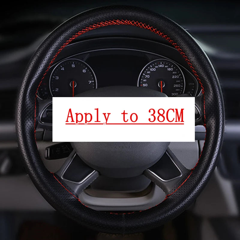 Braid On leather Steering Wheel Cover for Volkswagen Vw Jetta Golf Passat B5 B6 Beetle Polo Bora Caddy MK5 Skoda