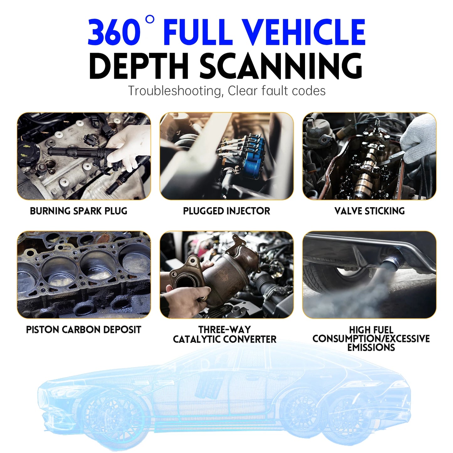 FNIRSI FD10 BluetoothV5.1 Check Engine Light Car Repair Car OBDII Scanner Code Reader Clear Error OBD Diagnostic Tool IOSAndroid