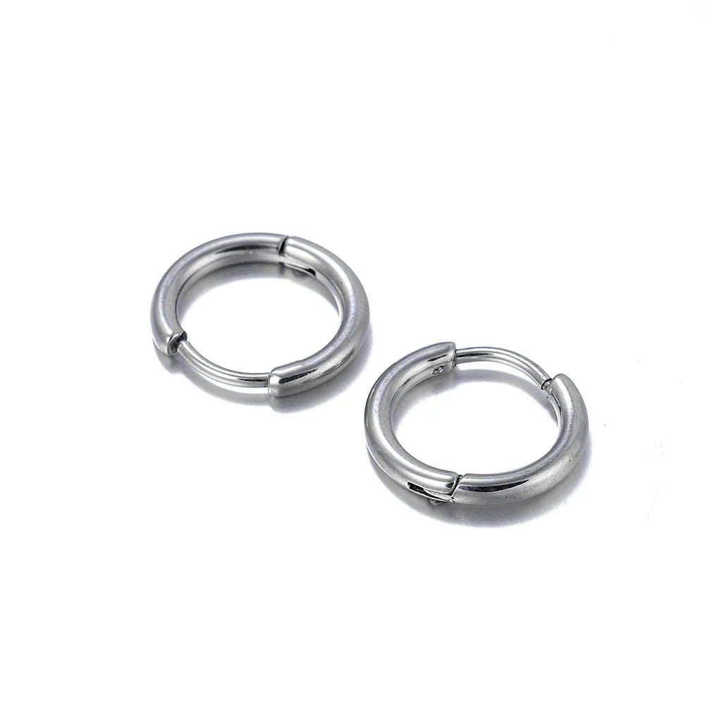 10Pcs/Lot Stainless Steel Circle Hoop Earring Gold Color Round Geometry Earrings Jewelry Findings for DIY Earring Jewelry Making