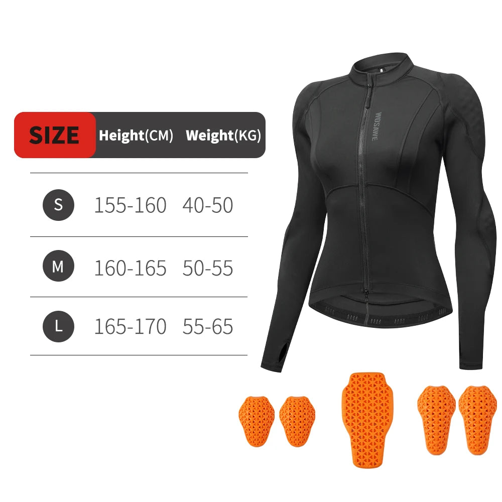 WOSAWE Women Motorcycle Soft Armor Full Body Summer Motorbike Protective Jacket Motocross Racing Pants CE Approved