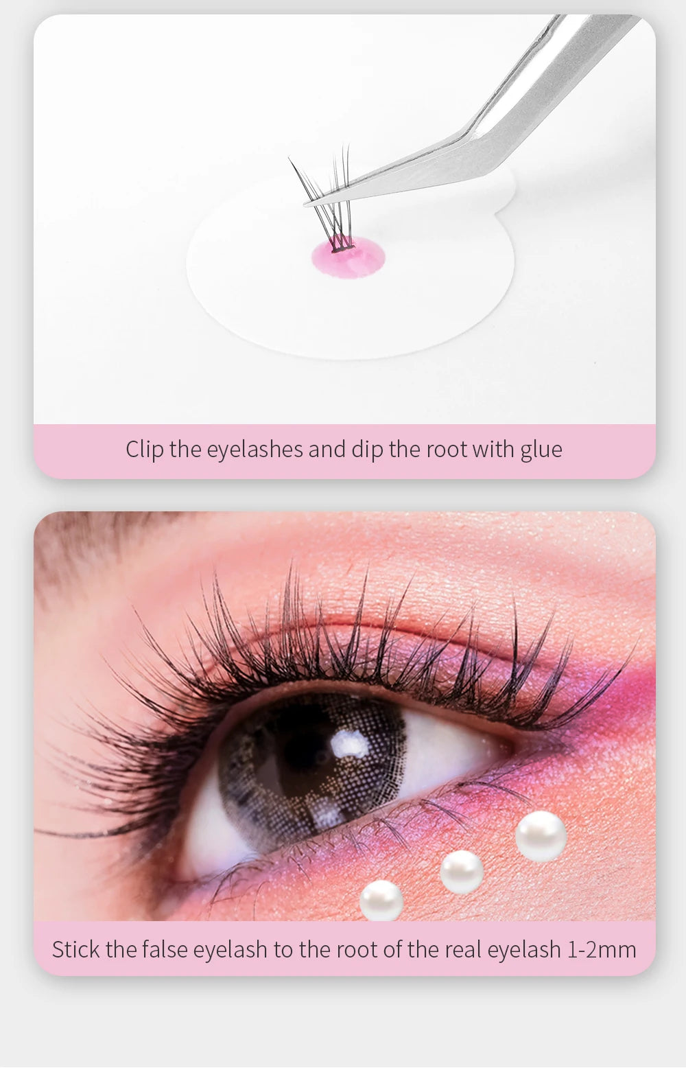 GLAMLASH 0.3-2 Sec Dry Eyelash Extension Glue Individual False Lashes Black Adhesive Kit for Professional Use