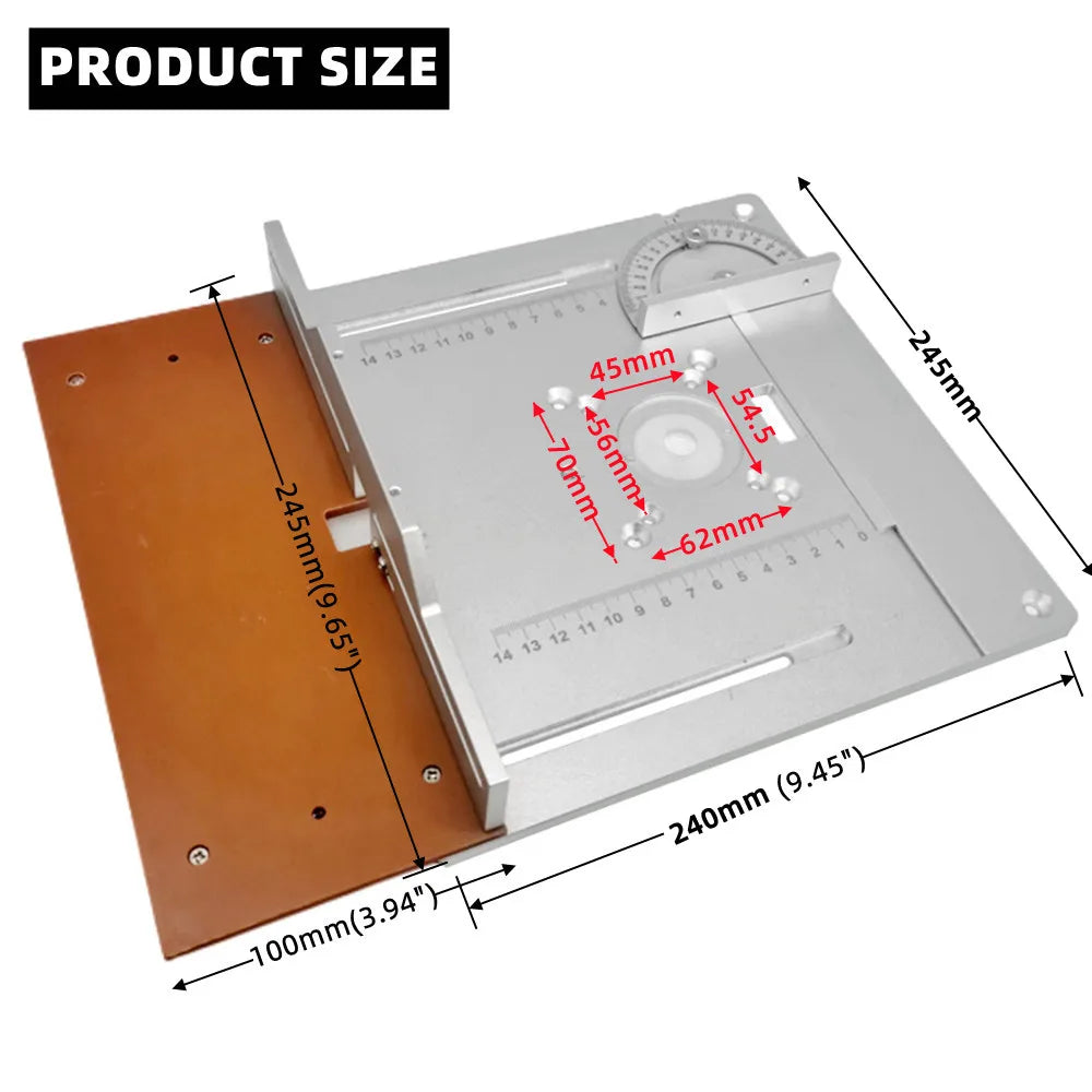 Upgraded Aluminium Router Table Insert Plate Woodworking Tool Set with Miter Gauge and Sliding Tenoning Fence for Router Table
