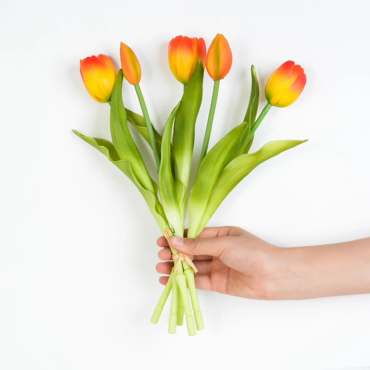 5pcs Artificial Tulip Bouquet Silicone Fake Flowers Party Decoration Living Room Table Centerpiece Floral Arrangement Decoration
