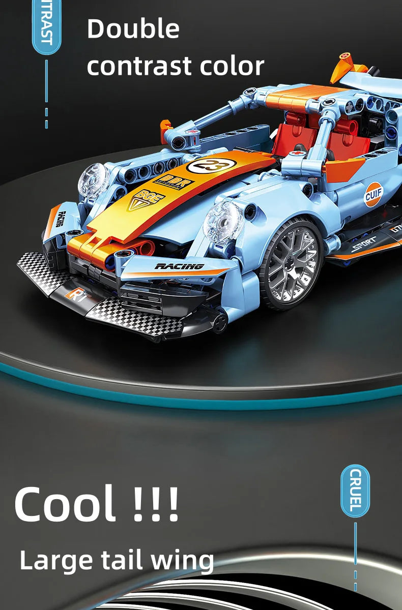 NEW 1680Pcs 1:10 Rsr Model Toys Building Blocks City Technology Super Speed Sport Car Bricks Vehicle Birthday Gifts for Children