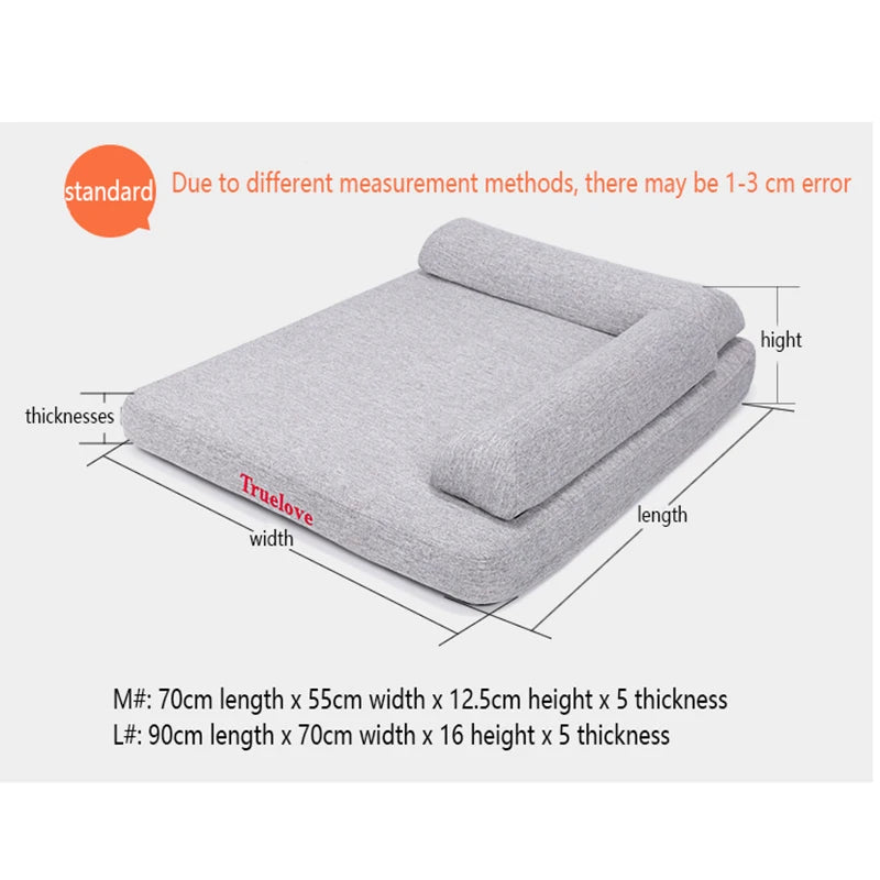 TRUELOVE Pet Bed TLX1211Pet Comfort Mattress Hidden Zipper For Easy Removal Linen Comfort Fabric High-density memory foam pillow