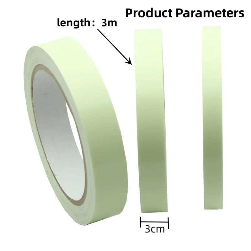Luminous Tape 3m Green Warning Ground Light Storage Stair Anti-Slip Sticker Bicycle Frame Warning Reflective Fluorescent Tape