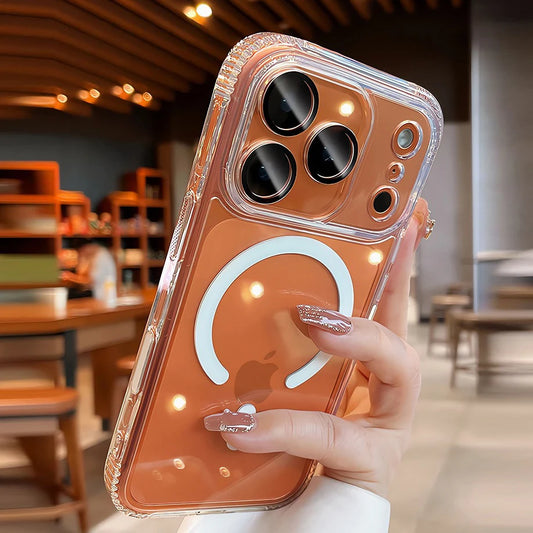 High Clear With Camera Control Button Magsafe Case for iPhone 17 16 Pro Max 17Pro 16Pro Transparent Magnetic Ultra Thin PC Cover