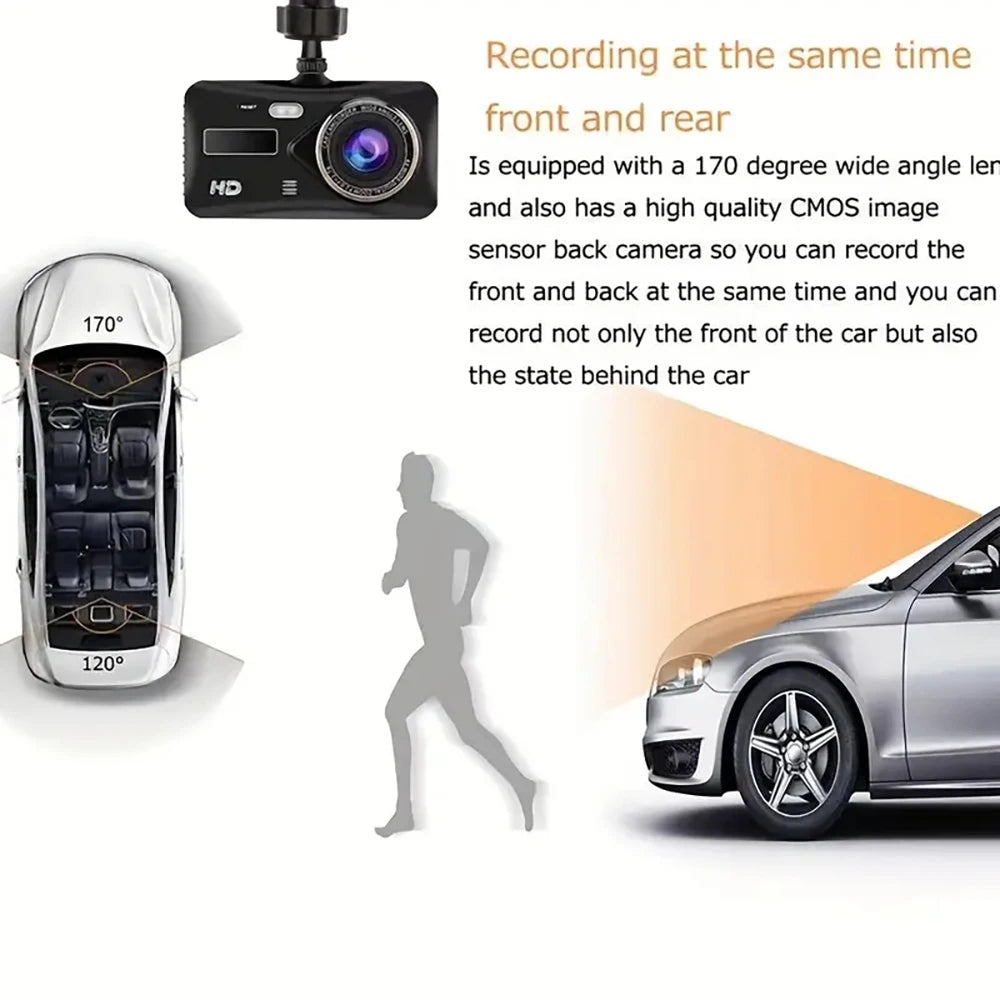 4-inch 1080P Dash Cam for Cars Touch Screen Car DVR Video Recorder Rear View Camera for Vehicle 24H Parking Monitor Black Box