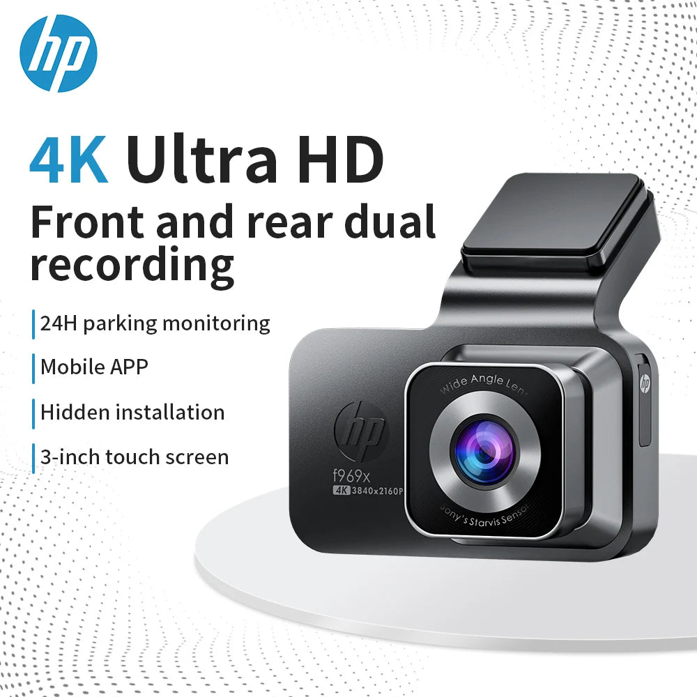 HP Dashcam F969X 4K 2160P car camera HD night vision parking monitoring car WiFi Car DVR video recording