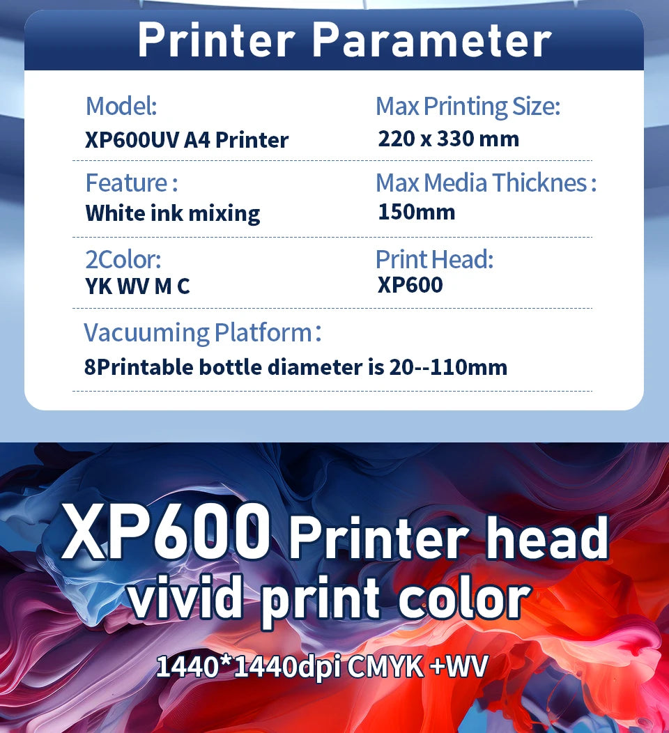 A4 uv dtf printer For Epson xp600 printer head uv dtf sticker printer with laminator for phone case glass acrylic metal uv print