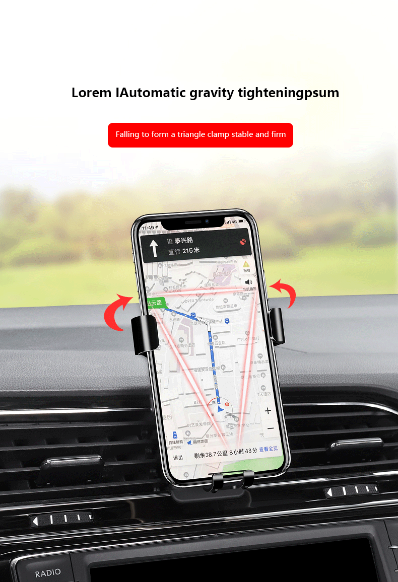 For Car Cell Phone Holder Air Vent Mount GPS Gravity Navigation Accessories for Ford Mondeo/Mondeo CHIA-X 2007 to 2022 YEAR