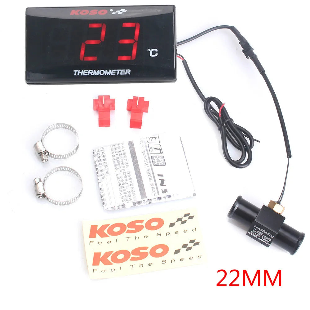 Universal Motorcycle Thermometer Instruments Water Temp Temperature Digital Display Meter Gauge Sensor Adapter For KOSO