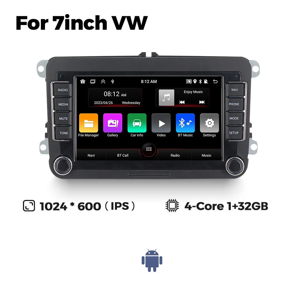7/8/9" Android13 BT GPS Car Multimedia Radio for Volkswagen VW Golf 5 6 Polo Passat B6 B7 CC Skoda Jetta Tiguan Touran GOLF POLO
