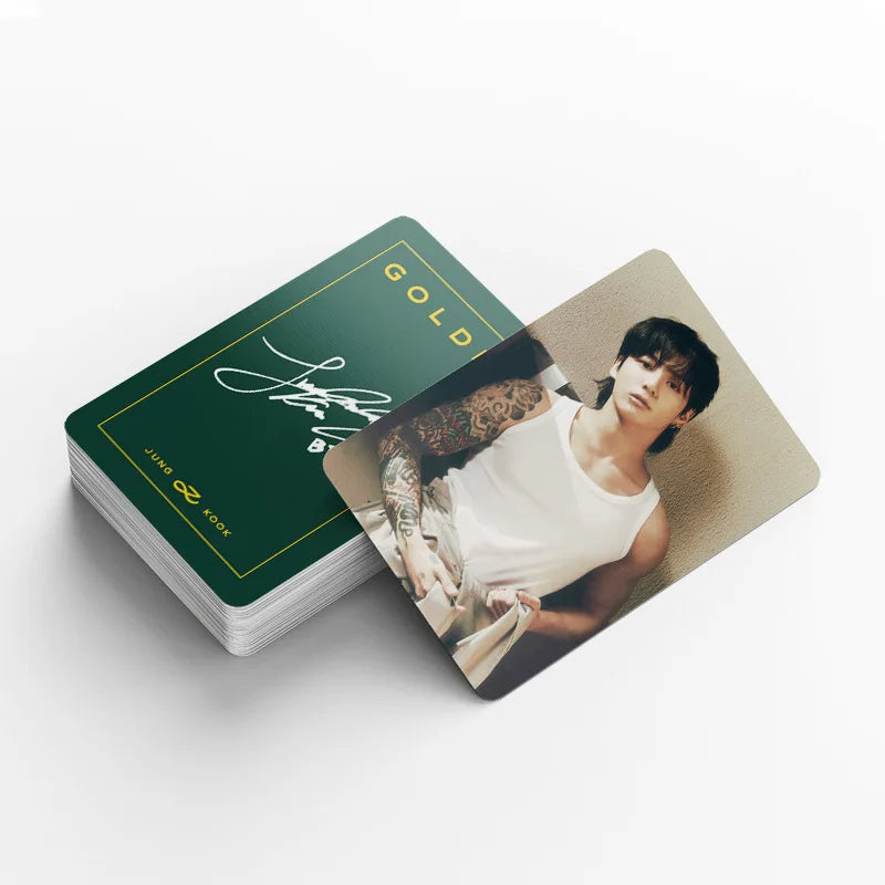 New 92 JUNGKOOK Solo Album GOLDEN Merchandise Photo Album Stickers JK Double-Sided LOMO Cards Celebrity Fan Gifts