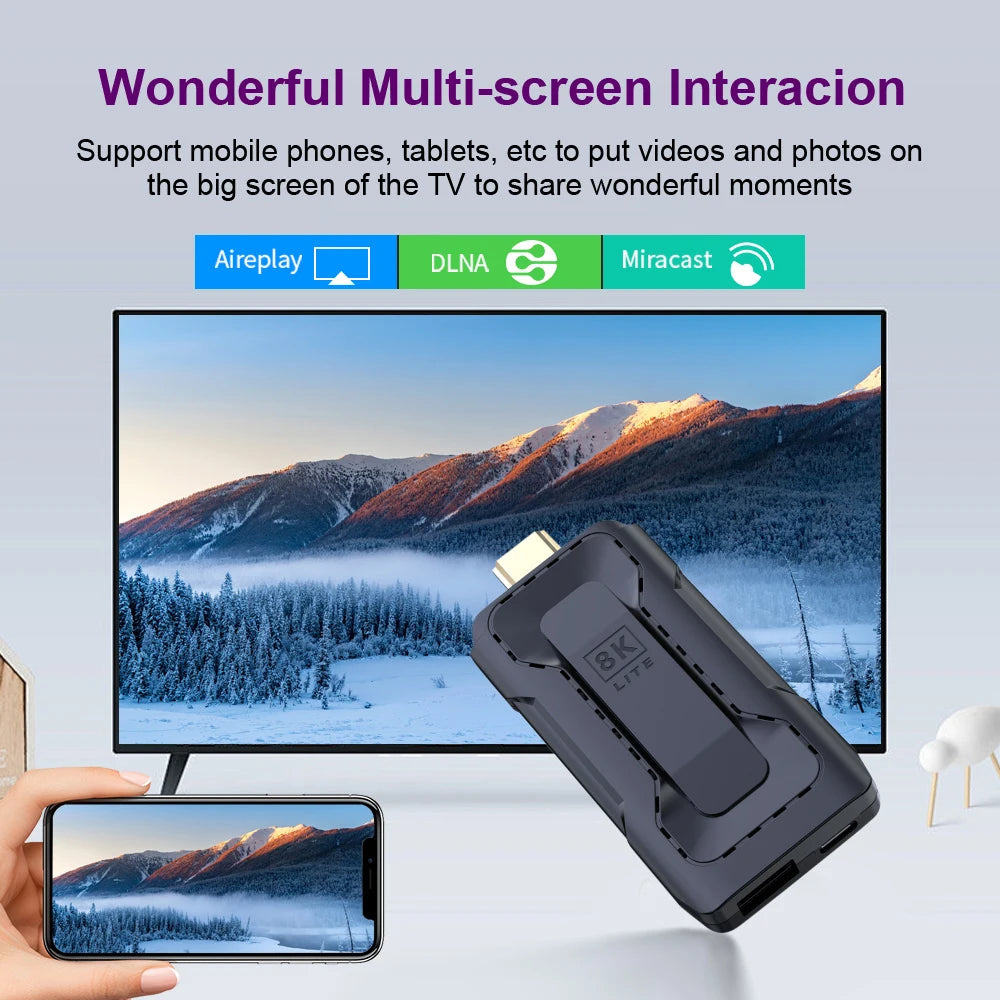 Transpeed Android13 Mini TV Stick 8K Video Decoding RK3528 Quad Core ARM Cortex A53 HDR10+ Voice Remote WIFI 6 BT5.0 TV BOX