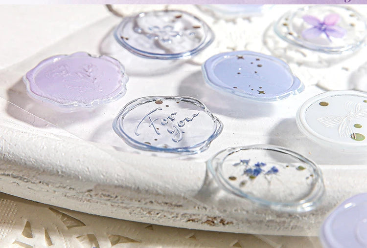 Mr.Paper 4 Style Fire Paint Seal Drip Glue Stickers Good-Looking Envelopes Sealing Paste Handbook Decoration Sticker Stationery