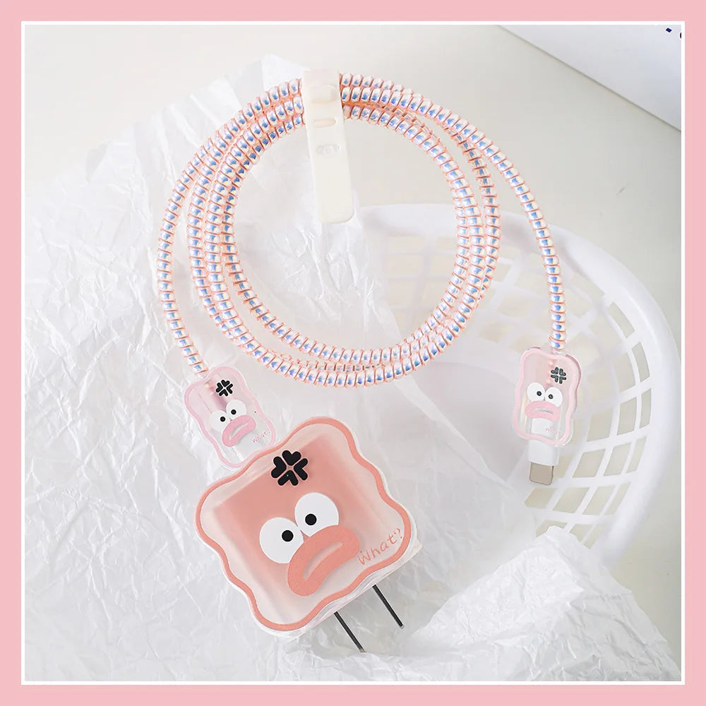 5PCS Love Heart Charging Data Cable Protector Winder Accessories For iPhone 18w/20w Charger Protective Cover Protective Shell