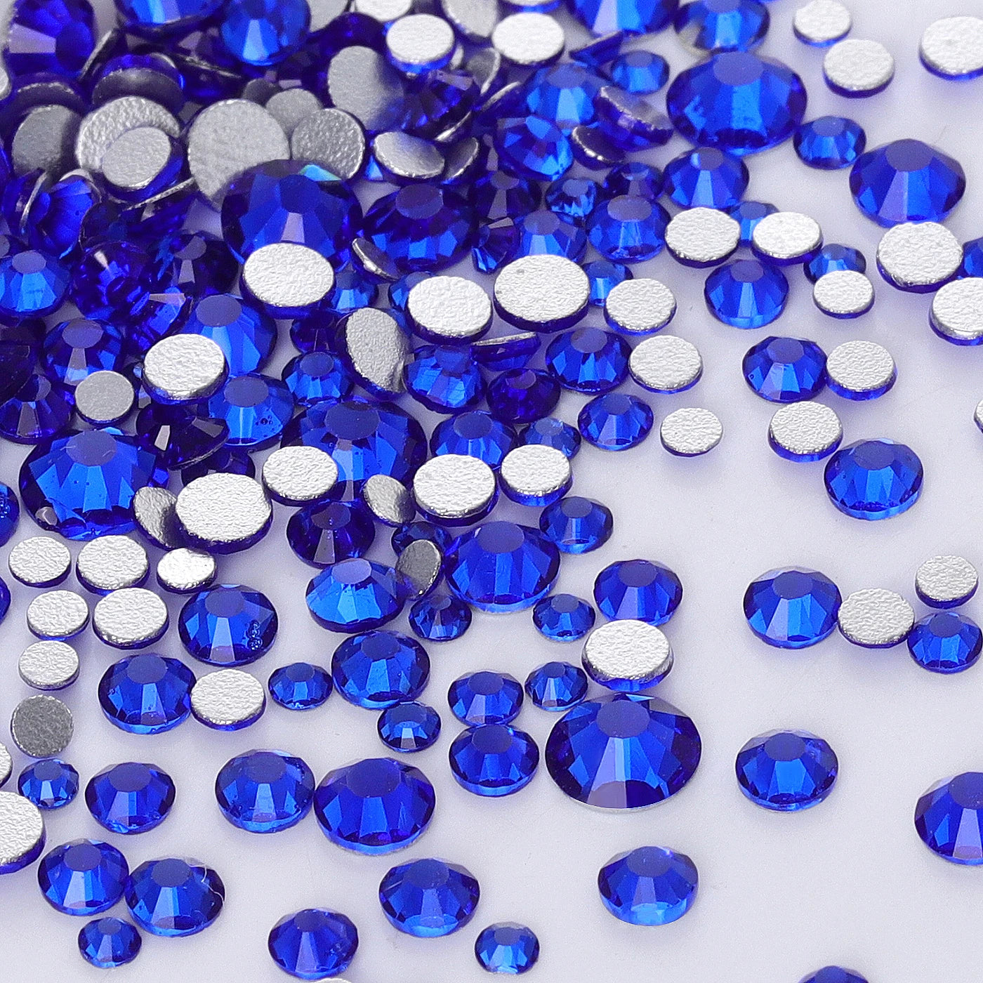 QIIY 1440Pcs Mix Size SS3-SS20 Clear Crystal FlatBack Rhinestones Non-Hotfix Glass Decorations DIY Glitter Stones 3D Nail Art