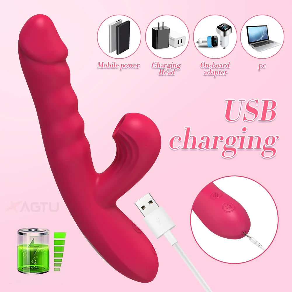 Powerful Thrusting Sucking Vibrator Female Sucker Clitoris Stimulator G Spot Dildo Massager Adult Goods Sex Toys for Women