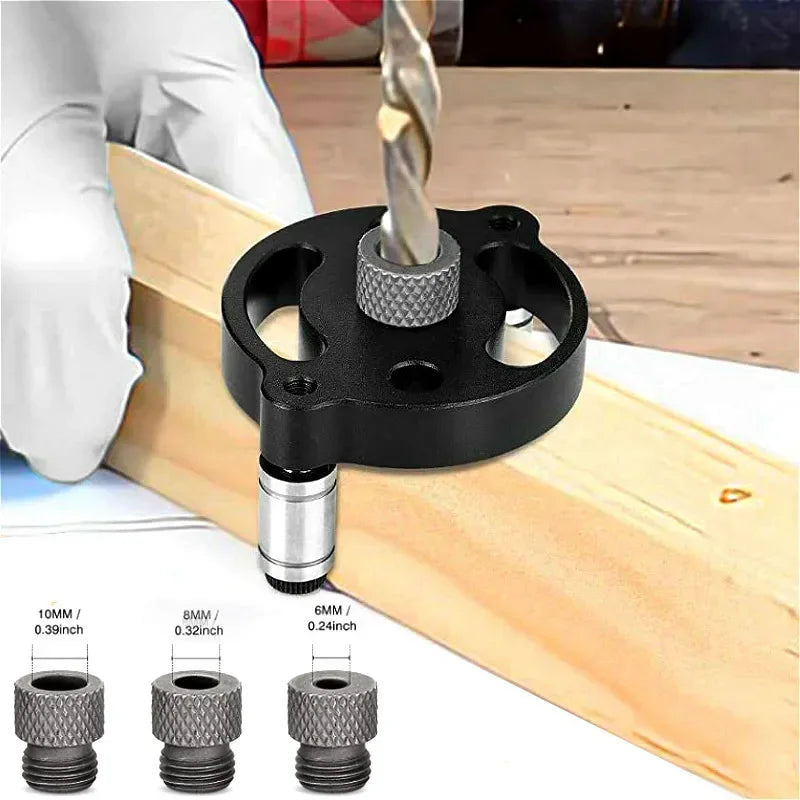 Upgraded 3-10mm Vertical Pocket Hole Jig Self Centering Dowelling Jig Woodworking Alloy Hole Drill Guide Puncher Locator Tools