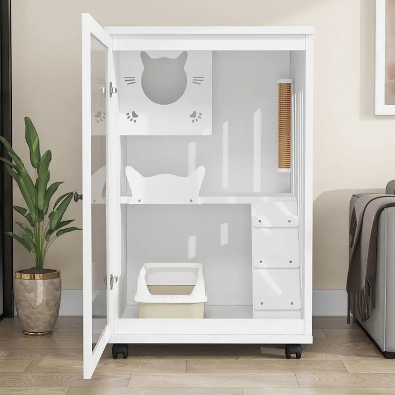 Can Customize Factory Wholesale Luxury Wooden Cat House Large Cat Bed  Cat Hous Indoors