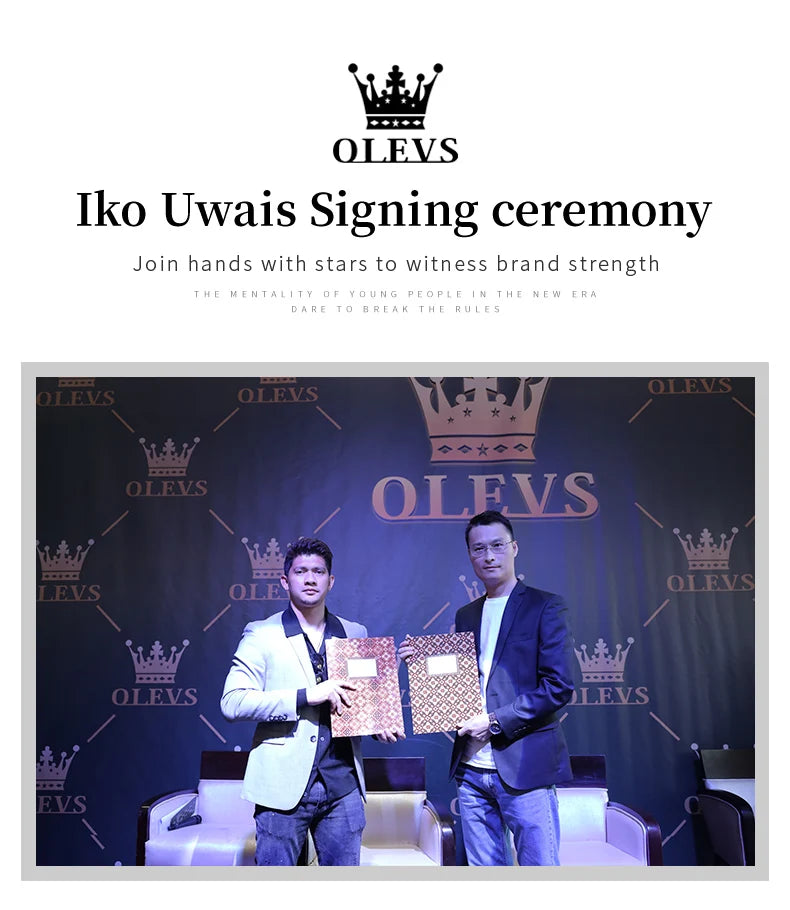 OLEVS 5593 Couple Watch Fashion Business Waterproof Stainless Steel Watch Luxury Brand Classic Date Week Clock Men Women Watch