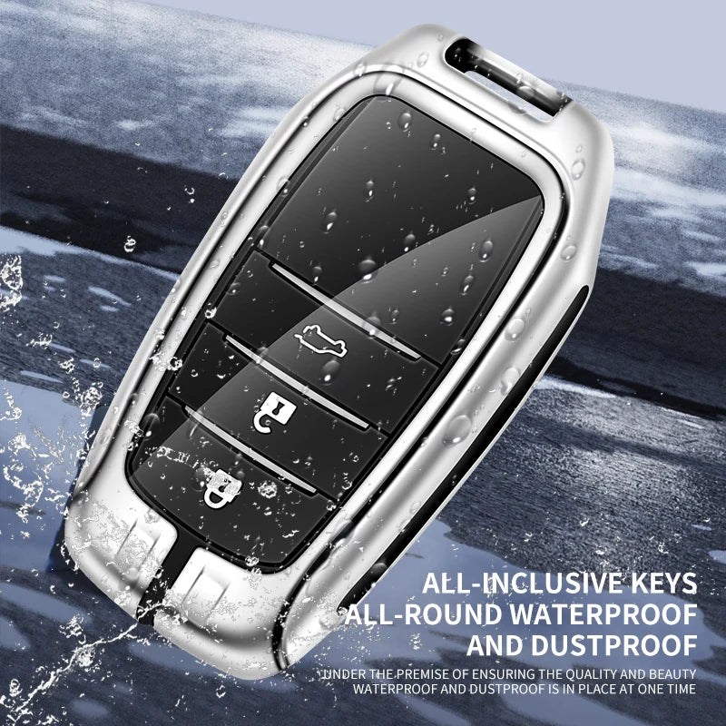 New Zinc Alloy Leather Car Key Case Cover Shell For Toyota CHR Hilux Fortuner Land Cruiser 200 Camry Corolla Crown RAV4 Highland