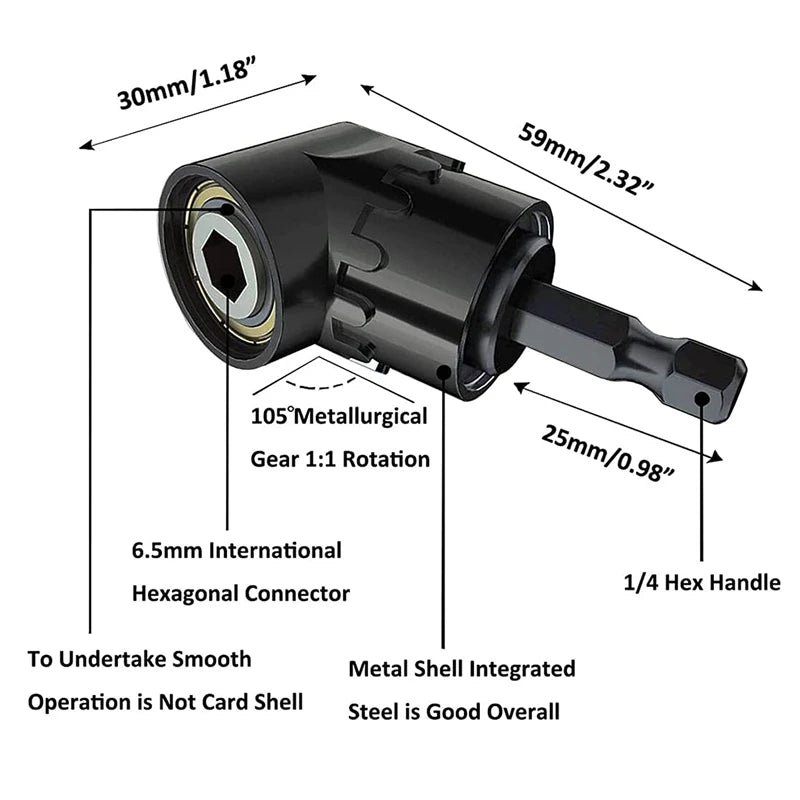Clearance_Right Angle Drill Attachment Impact Grade Power Hand Tool Driver Rotatable Socket Adapter Extension Set Screwdriver Ho