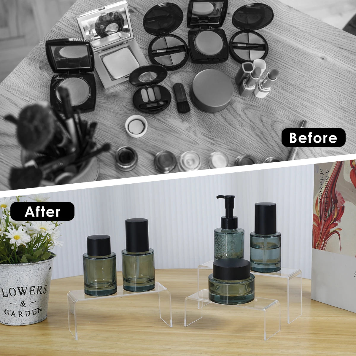 3/6/9Pcs Acrylic Display Stand Multifunctional Transparently Mini Model Storage Rack for Perfume Doll Jewelry Decor Organzier