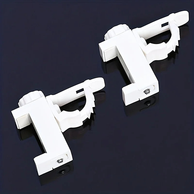 2pcs/set Space-Saving Curtain Rod Brackets - Easy Install, Durable Metal Wall Hooks for Home Decor