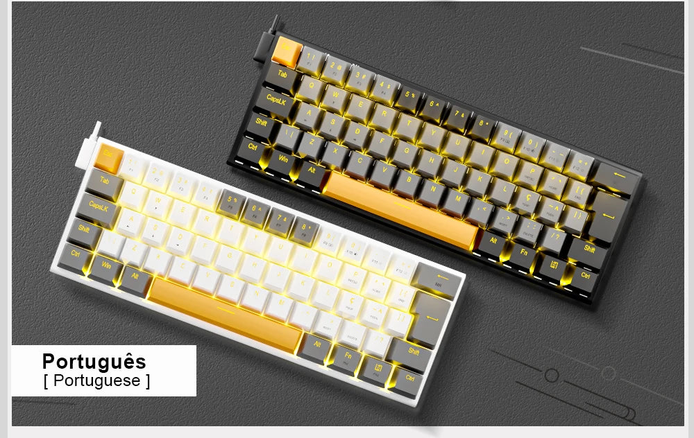 E-YOOSO Z11 USB Mechanical Gaming Wired Keyboard Red Switch 61 Keys Gamer Russian Brazilian Portuguese for Computer PC Laptop