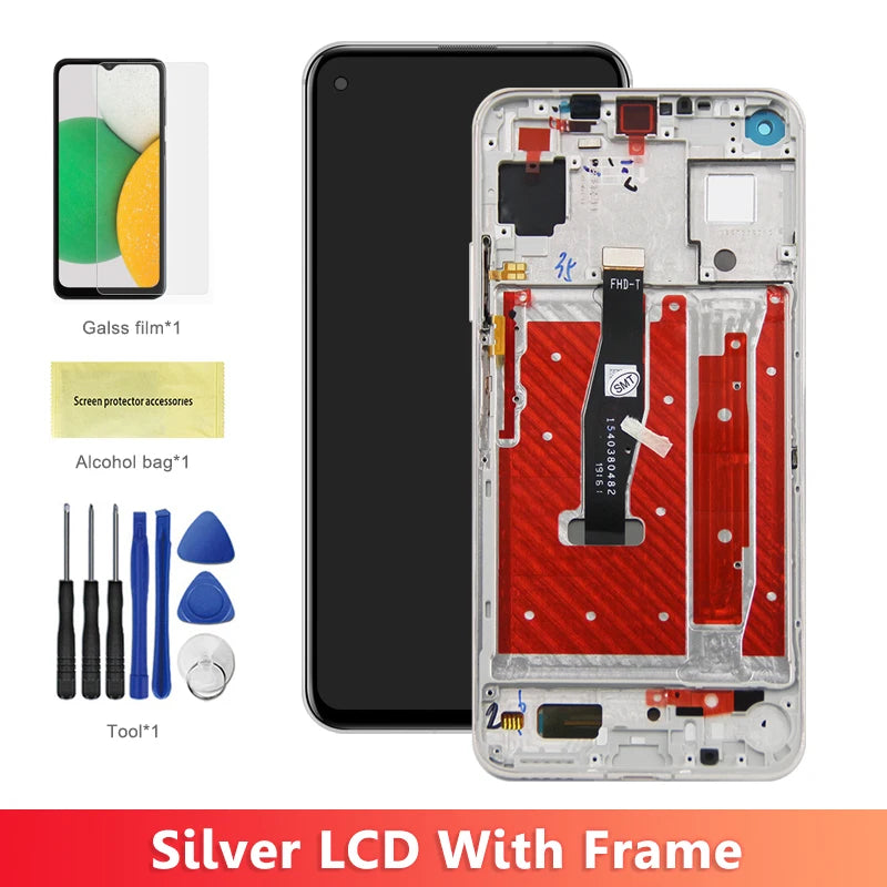 6.26'' for Huawei Nova 5T YAL-L21 L61A L71A LCD Screen+Touch Display Digitizer Replacement With Frame for Huawei Nova 5t Display