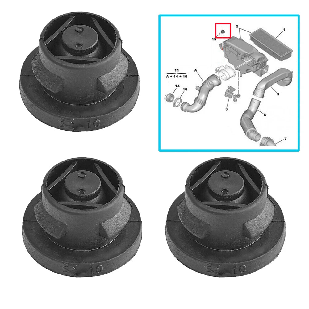 3Pcs Car Air Filter Rubber Insert Grommet For 1.6 HDI Diesel 1422A3 1422.A3 Hood Rubber Gasket Parts Easy To Install