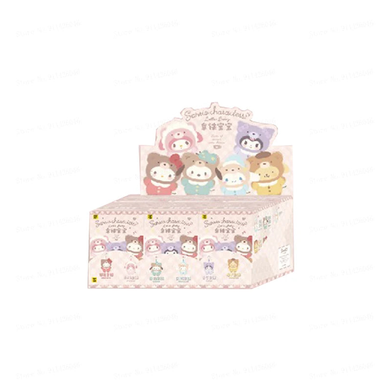 Sanrio Family Latte Series Plush Blind Box Cute Bag Pendant Doll Cartoon Kuromi/Hello Kitty Birthday Gifts Surprise Blind Boxs