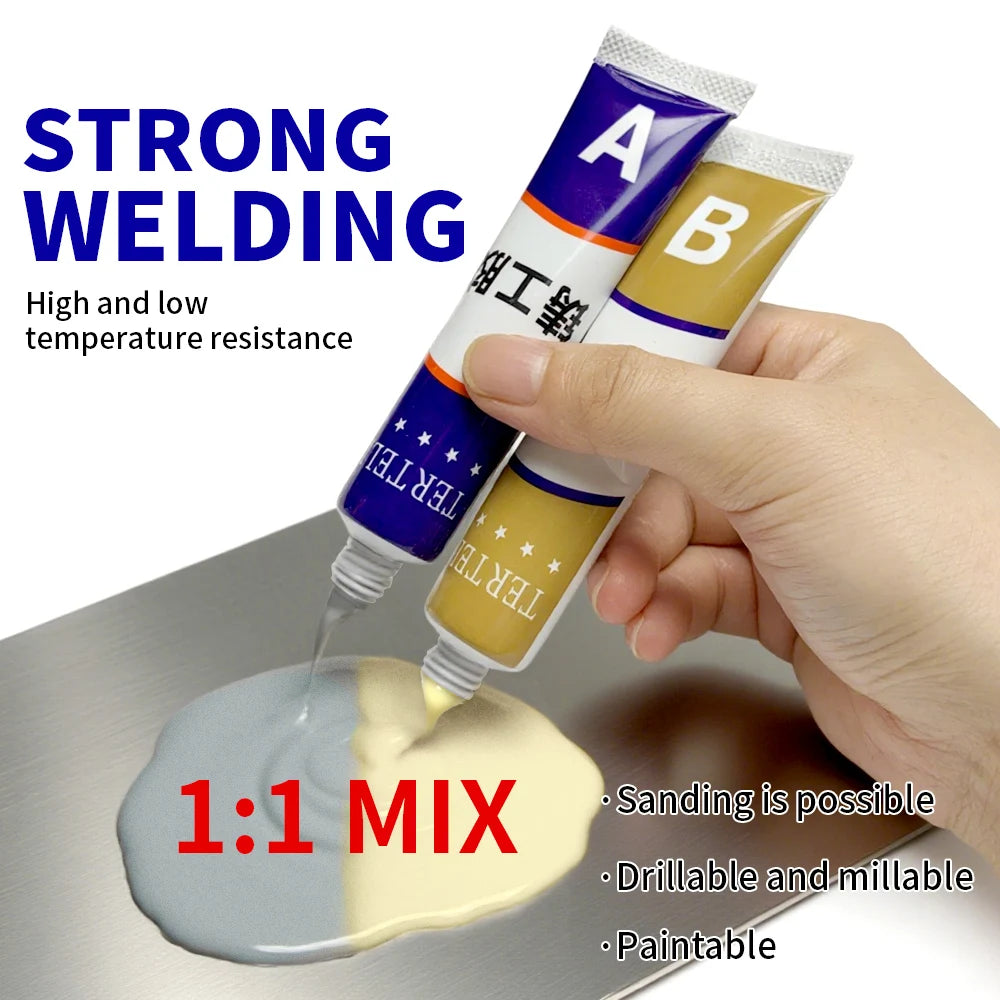 A+B Glue Casting Adhesive Industrial Repair Agent Casting Metal Cast Iron Trachoma Stomatal Crackle Welding Glue Home Accessorie