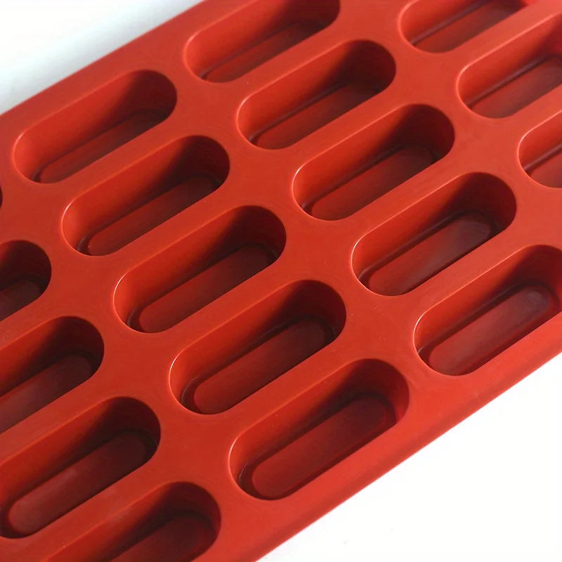 20Cups Silicone Mousse Cake Baking Mold Candy Mould French Dessert, Pastry, Chocolate Ice Cream Mold 3D Concave Eclair Shape