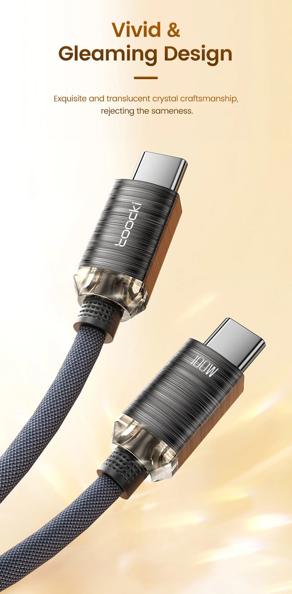Toocki USB Type C to Type C Cable 100W Fast Charging for iPhone 15 Pro Max MacBook Samsung Galaxy Huawei Xiaomi Oneplus POCO