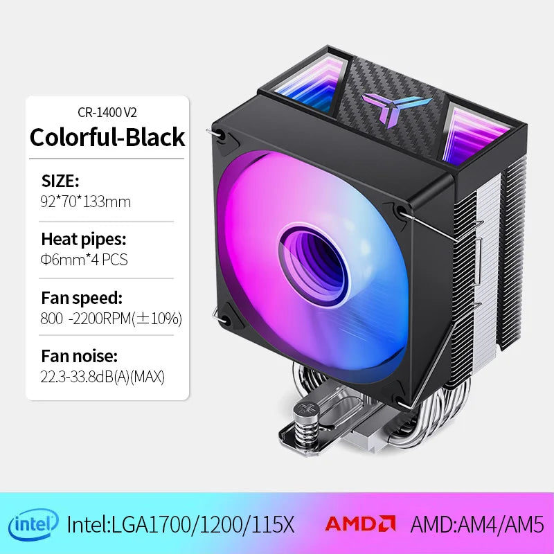 Jonsbo CR 1400 V2 CPU Cooler ARGB Quiet Fan 4 Heat Pipes Air Radiator for LGA1700 1200 115X AM4 AM5 PC Processor Heatsink Cooler