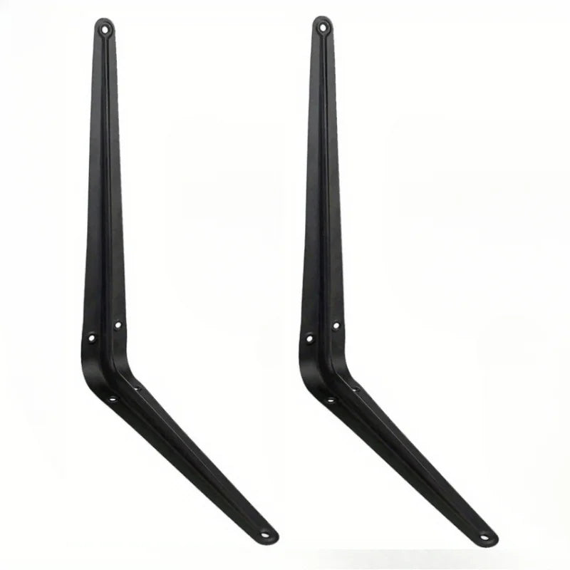 2PCS Shelf L-Brackets 8 Inch Floating Shelf Bracket Heavy Duty Black Steel for Decorative Wall Mount Joint Angle with Screws